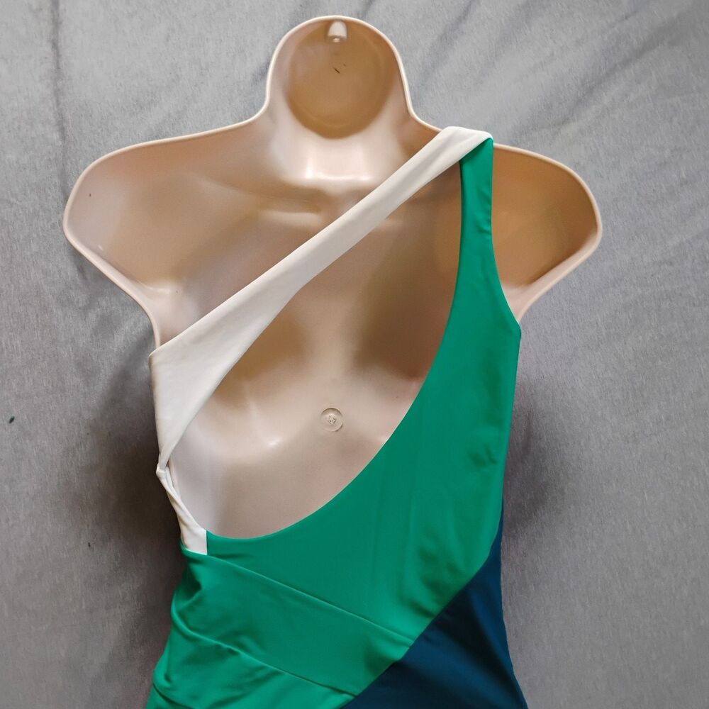 Summersalt The Sidestroke One Piece Swimsuit Size 6LT Tall Colorblock Green - Picture 5 of 15